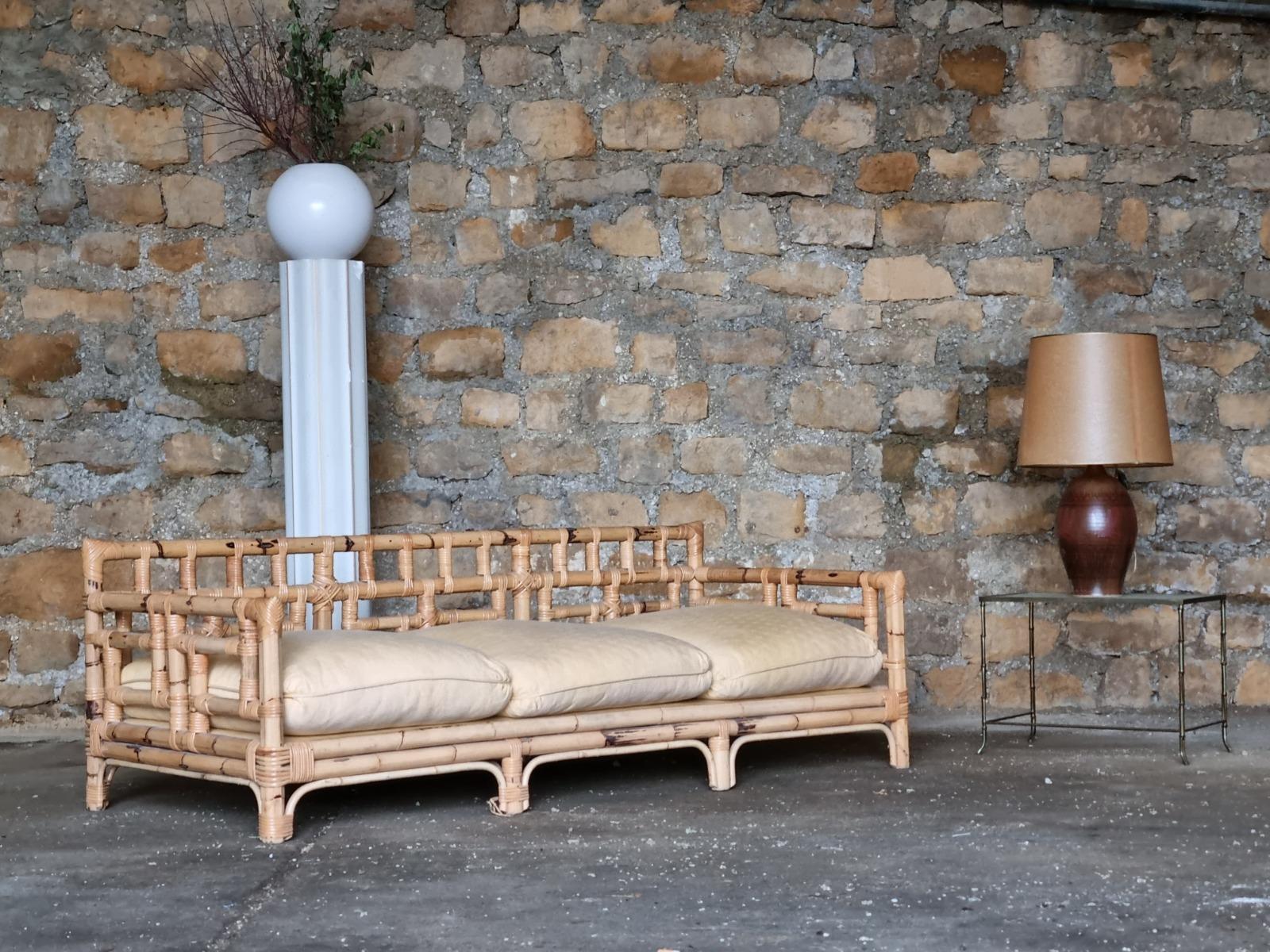 Bamboo sofa 1960 , daybed 