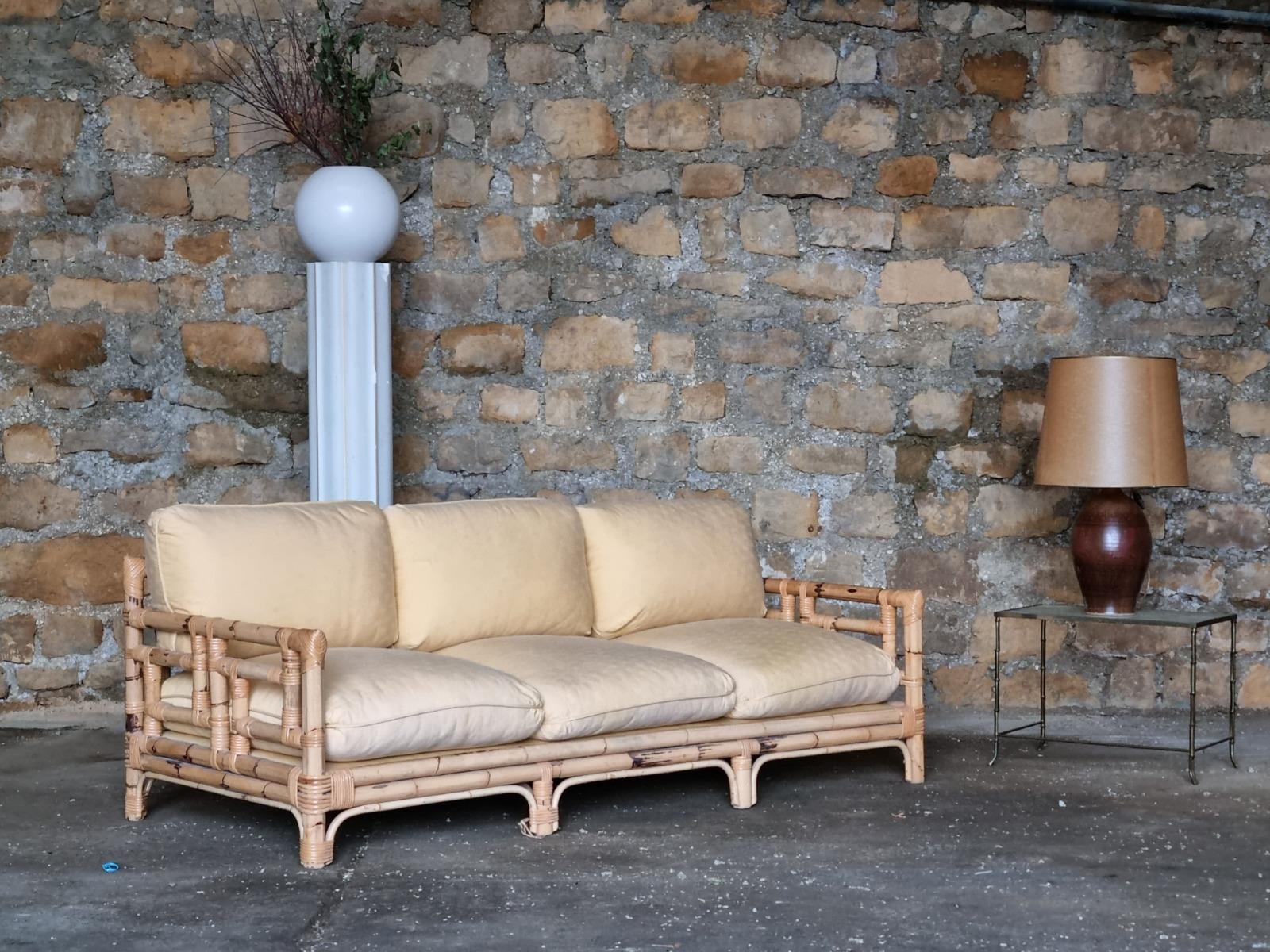 Bamboo sofa 1960 , daybed 