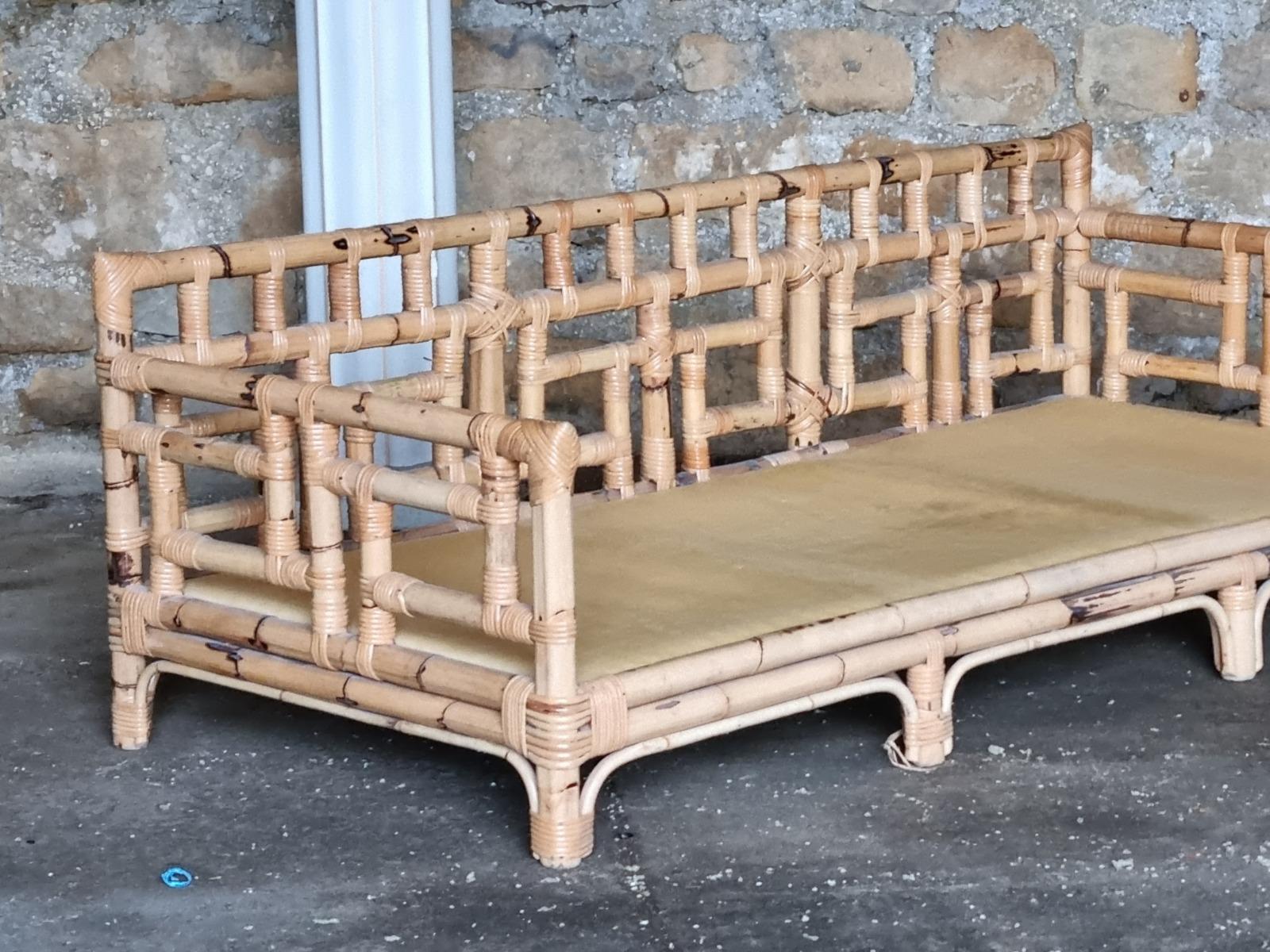 Bamboo sofa 1960 , daybed 