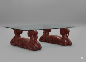 Table basse aux béliers coffe table